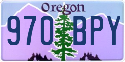 OR license plate 970BPY