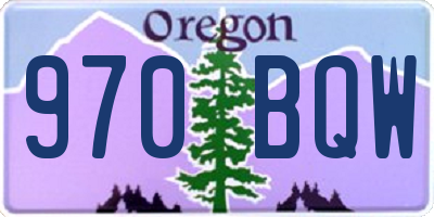 OR license plate 970BQW