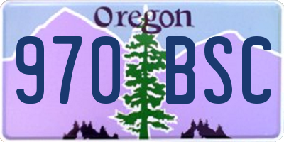 OR license plate 970BSC
