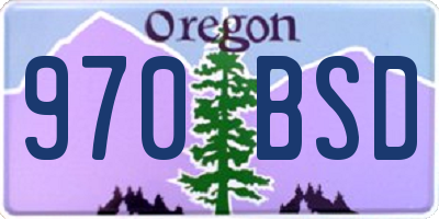 OR license plate 970BSD