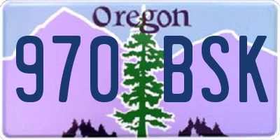 OR license plate 970BSK