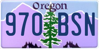 OR license plate 970BSN