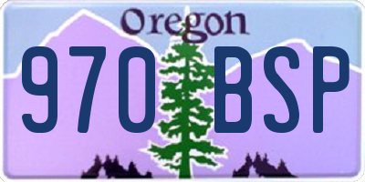 OR license plate 970BSP