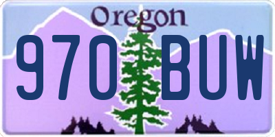 OR license plate 970BUW