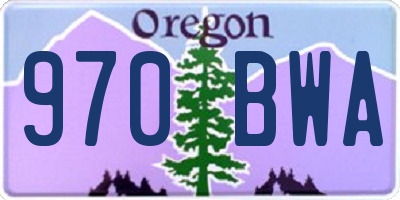 OR license plate 970BWA