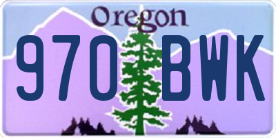 OR license plate 970BWK