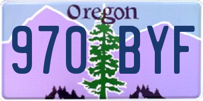 OR license plate 970BYF
