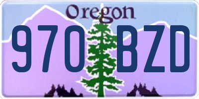 OR license plate 970BZD