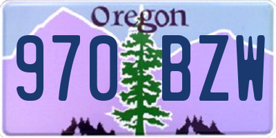 OR license plate 970BZW