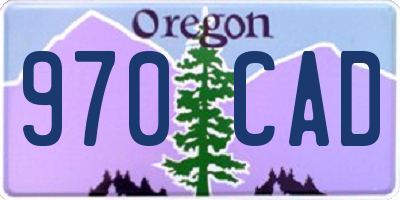 OR license plate 970CAD