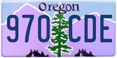 OR license plate 970CDE