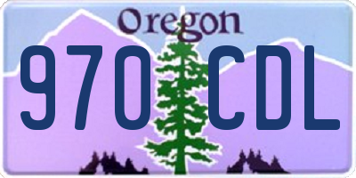 OR license plate 970CDL
