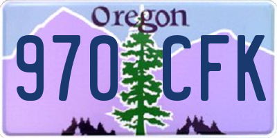 OR license plate 970CFK