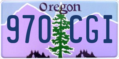 OR license plate 970CGI