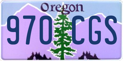 OR license plate 970CGS