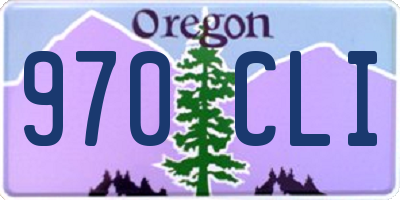 OR license plate 970CLI