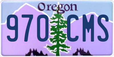 OR license plate 970CMS