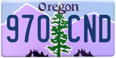 OR license plate 970CND