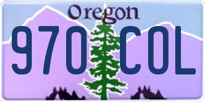 OR license plate 970COL