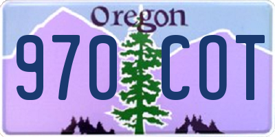 OR license plate 970COT