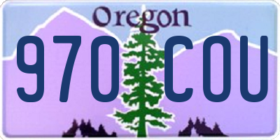 OR license plate 970COU
