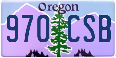 OR license plate 970CSB