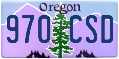 OR license plate 970CSD