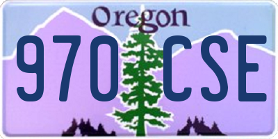 OR license plate 970CSE