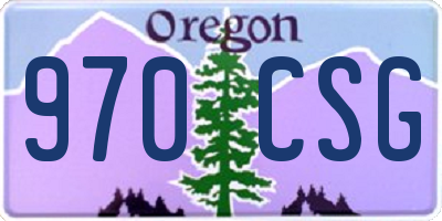 OR license plate 970CSG