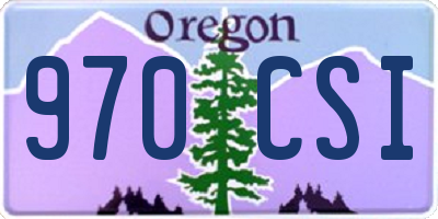 OR license plate 970CSI