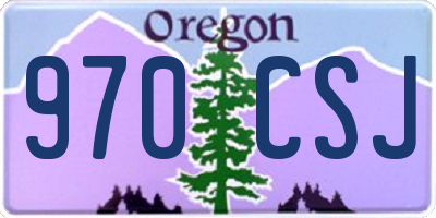 OR license plate 970CSJ
