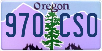 OR license plate 970CSO