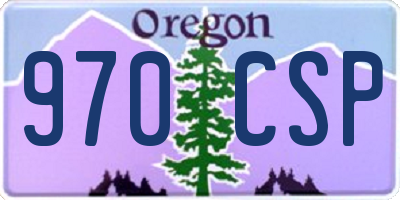 OR license plate 970CSP