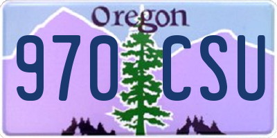 OR license plate 970CSU