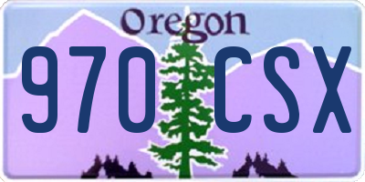 OR license plate 970CSX