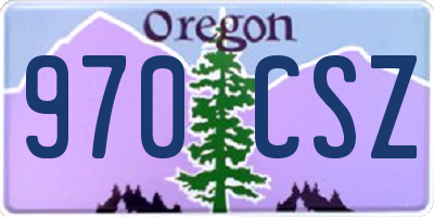 OR license plate 970CSZ