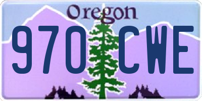 OR license plate 970CWE
