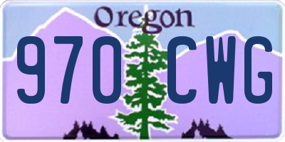OR license plate 970CWG