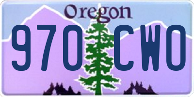 OR license plate 970CWO