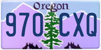 OR license plate 970CXQ