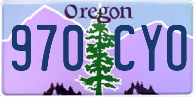 OR license plate 970CYO