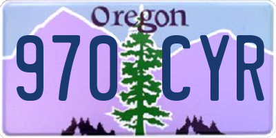 OR license plate 970CYR