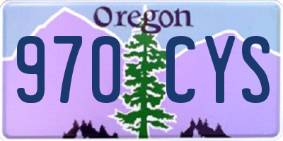 OR license plate 970CYS