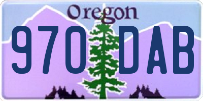 OR license plate 970DAB