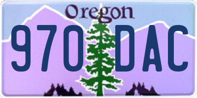 OR license plate 970DAC