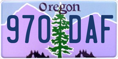 OR license plate 970DAF