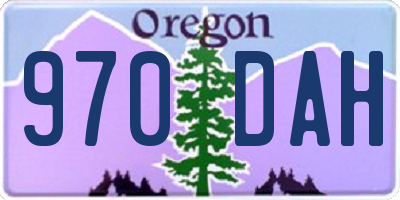 OR license plate 970DAH