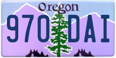 OR license plate 970DAI