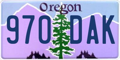 OR license plate 970DAK