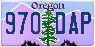 OR license plate 970DAP